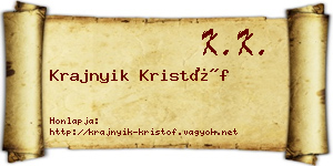 Krajnyik Kristóf névjegykártya
